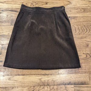 Inclinations soft suede like brown skirt